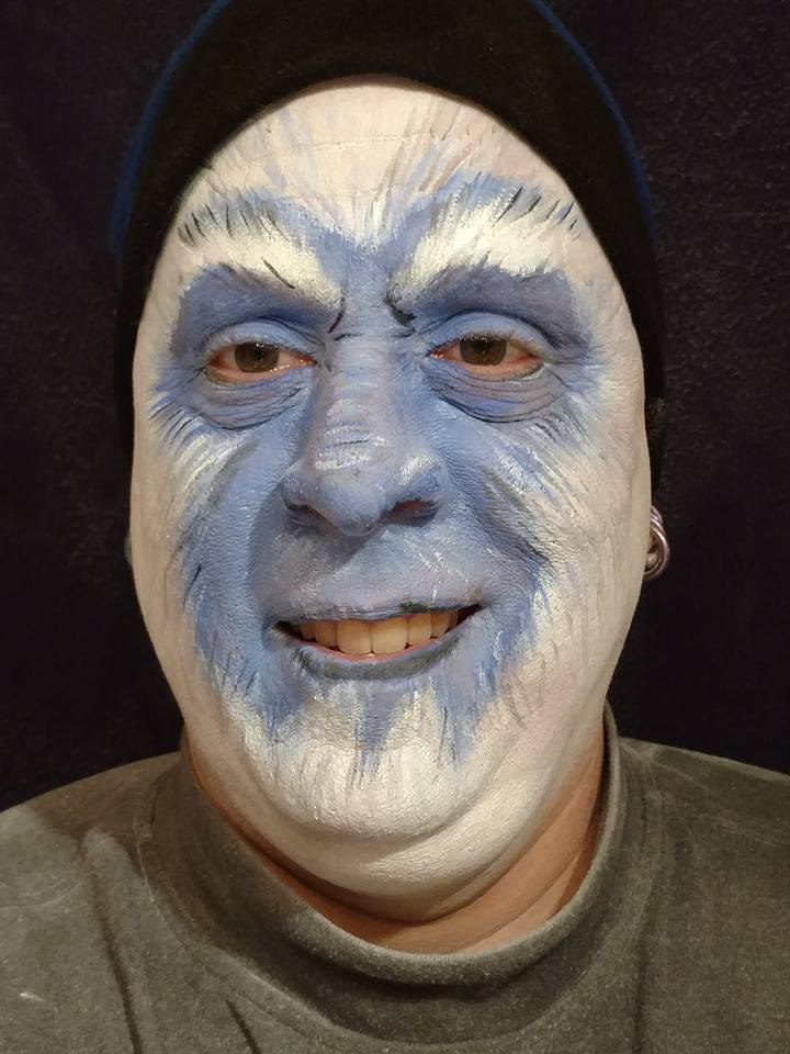 Face painting of the Abominable Snowman 