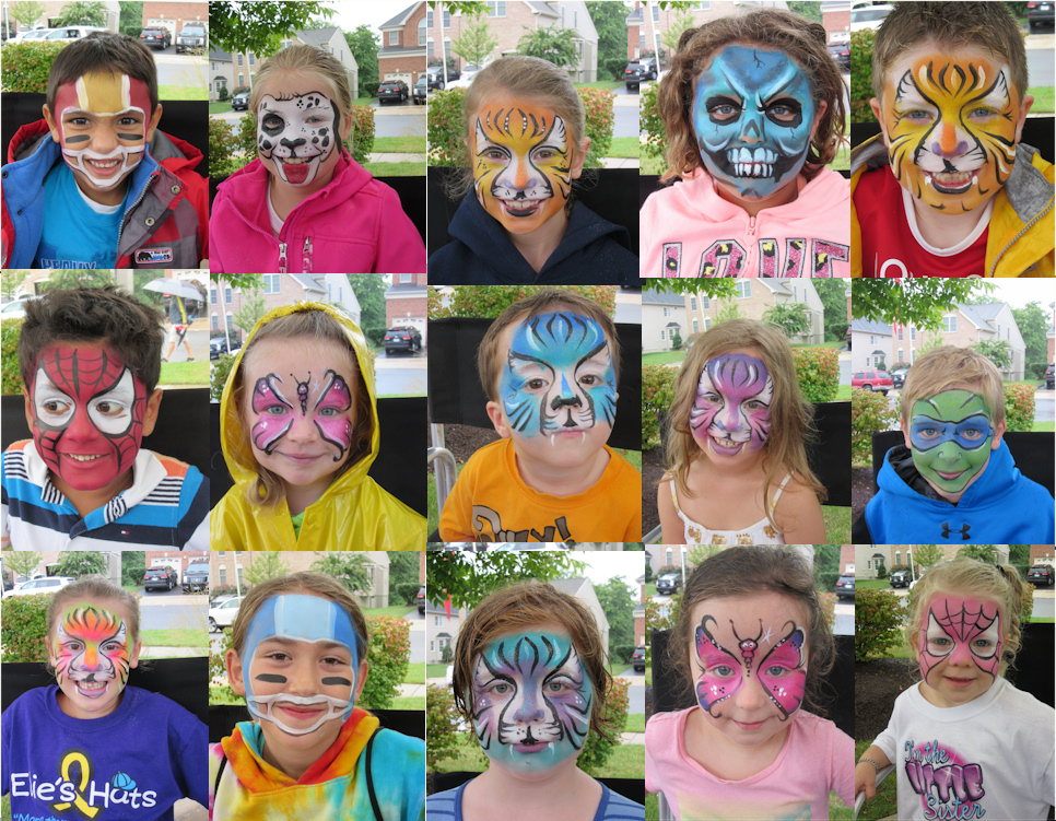 Face painting designs from the South Riding Fall Expo
