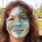 Girl with her face painted