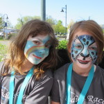 Two girls with their faces painted