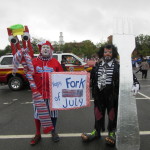 Mike as Sir Toony with his friend, Pelukyta, at the City of Fairfax Parade