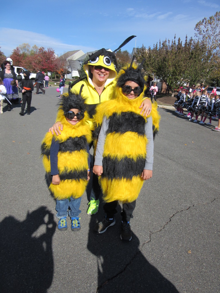A family at the South Riding Halloween Parade 2015