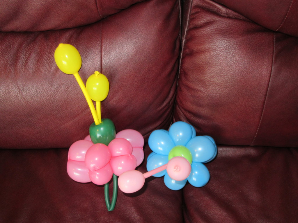 Two flower balloons