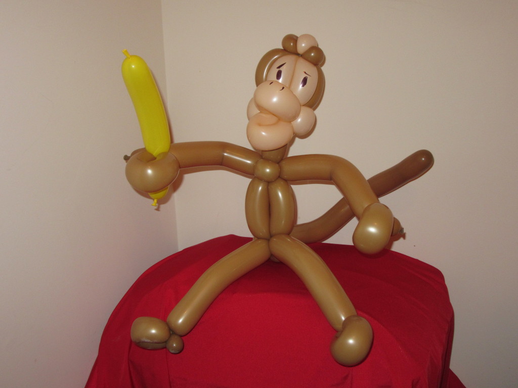 Monkey with a banana balloon